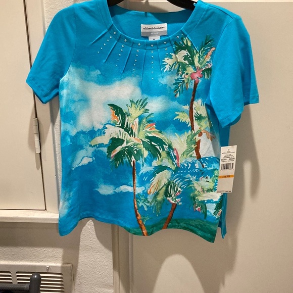 NWT-SALE-FINAL SALE-Alfred Dunner palm tree top - Picture 5 of 6